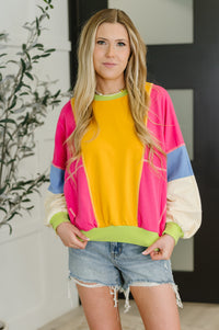 Thumbnail for Blockbuster Color Block Pullover in Bright