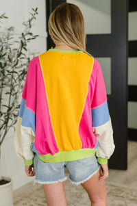 Thumbnail for Blockbuster Color Block Pullover in Bright