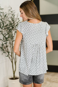 Thumbnail for Bloom Service V-Neck Blouse – Ivory Elegance with a Romantic Touch