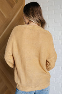 Thumbnail for Bubbly Personality Bubble Sleeve Sweater in Wheat