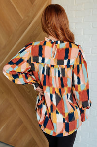 Thumbnail for Call It What It Is Mod Print Blouse