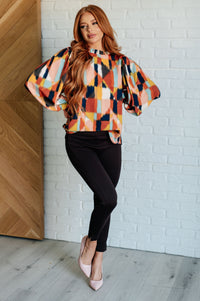 Thumbnail for Call It What It Is Mod Print Blouse