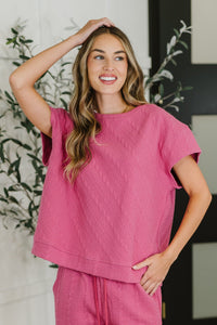 Thumbnail for Can't Quit You Drop Shoulder Top in Magenta