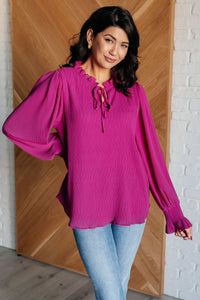 Thumbnail for Candid Moment Ruffle Neckline Blouse