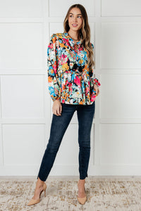 Thumbnail for Carry Me Away Floral Peplum Blouse