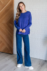 Thumbnail for Casual Tuesday Ribbed Knit Sweater in Bright Blue