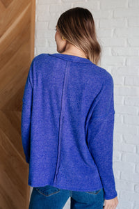 Thumbnail for Casual Tuesday Ribbed Knit Sweater in Bright Blue