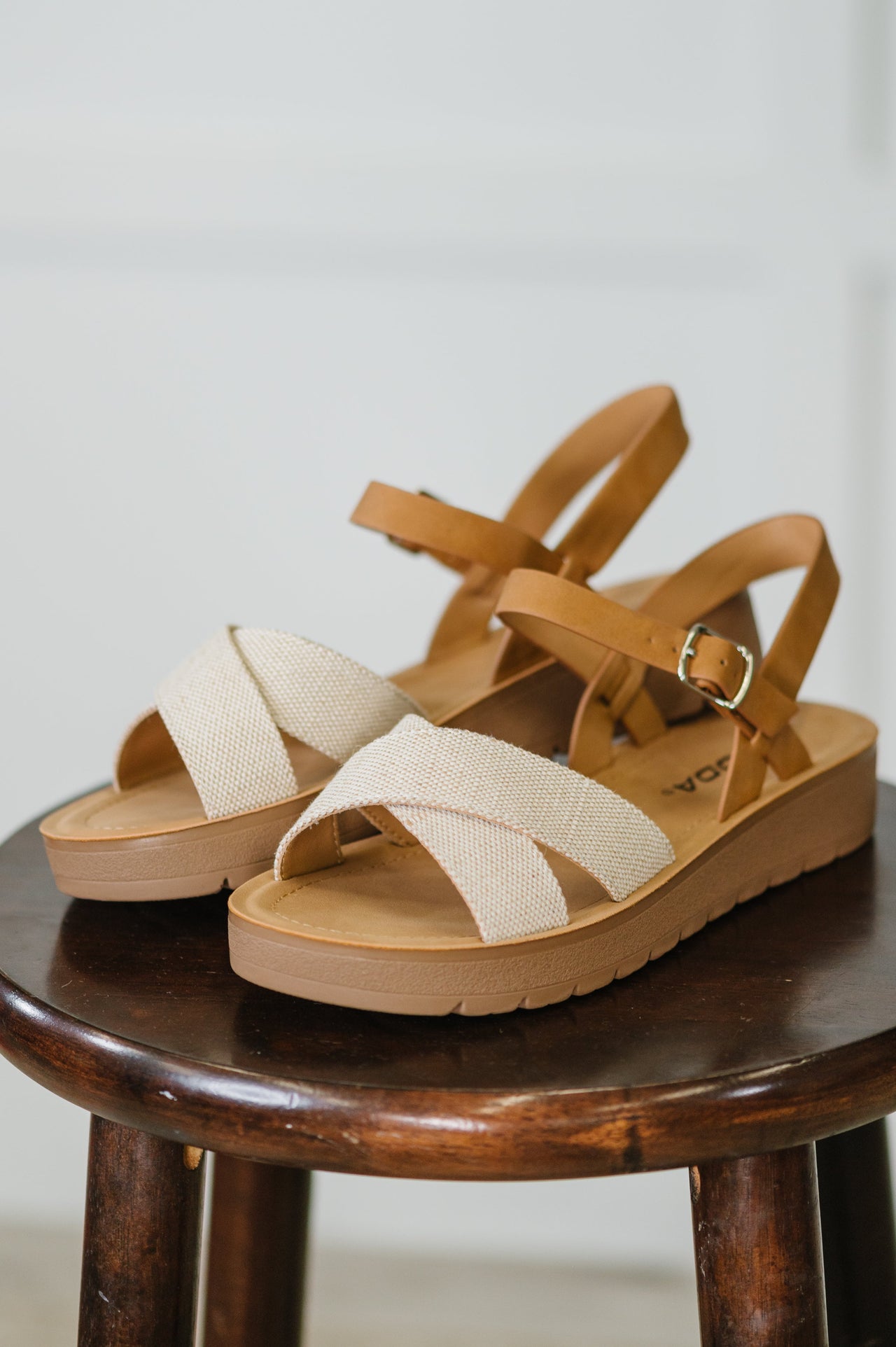 Chester Platform Nubuck Wedge Sandals – Creamy Chic with a Flirty Twist