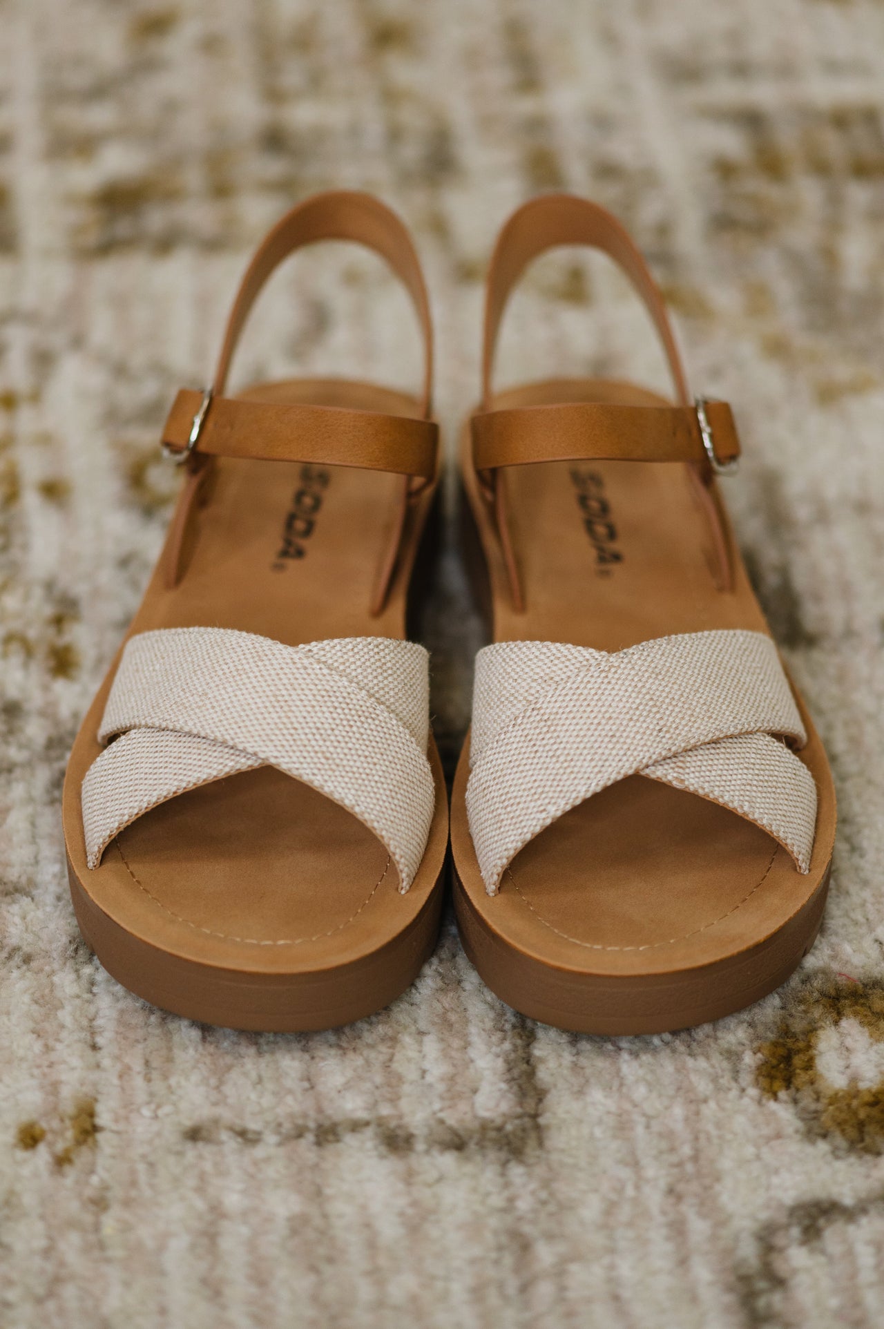 Chester Platform Nubuck Wedge Sandals – Creamy Chic with a Flirty Twist