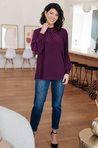 Thumbnail for Closing Time Mock Neck Blouse