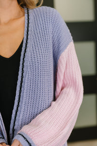 Thumbnail for Coffee Date Color Block Cardigan