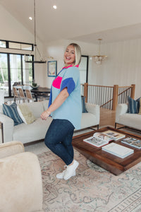 Thumbnail for Color Me Cool Color Block Top