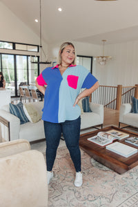 Thumbnail for Color Me Cool Color Block Top