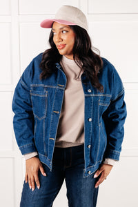 Thumbnail for Have We Met Oversized Denim Jacket