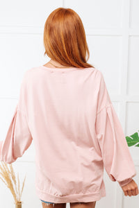 Thumbnail for Cow Girl Graphic Pullover in Dusty Pink