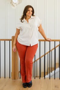 Thumbnail for Day Date Ruffle Sleeved Blouse