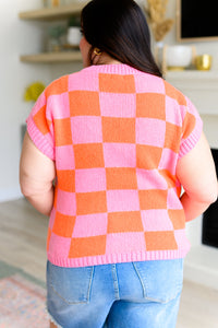 Thumbnail for Dazzle Me Checkered Sequin Top