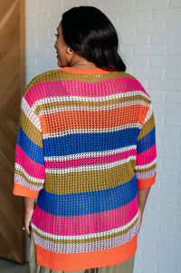 Thumbnail for Deep Thoughts Striped Loose Knit Top