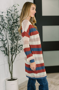 Thumbnail for Definitely Dapper Striped Knit Cardigan