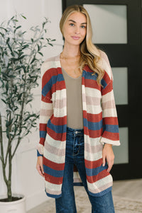 Thumbnail for Definitely Dapper Striped Knit Cardigan
