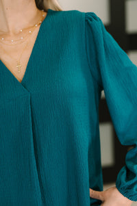 Thumbnail for Desk to Dinner V-Neck Balloon Sleeve Blouse