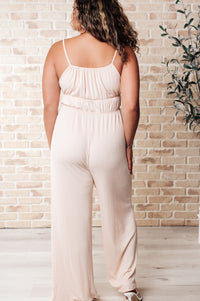 Thumbnail for Eden Elastic Waist Jumpsuit Apricot