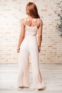 Thumbnail for Eden Elastic Waist Jumpsuit Apricot