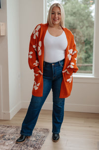Thumbnail for Enough Anyways Floral Cardigan in Burnt Orange