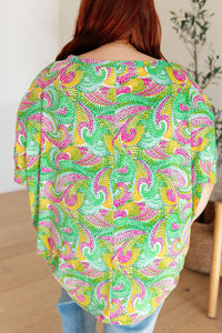 Thumbnail for Essential Blouse in Painted Green and Pink