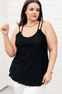 Thumbnail for Eye on the Prize Eyelet Tank in Black