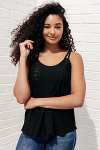 Thumbnail for Eye on the Prize Eyelet Tank in Black