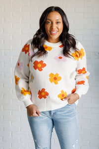 Thumbnail for Falling Flowers Floral Sweater