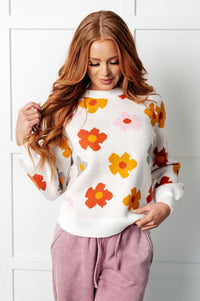 Thumbnail for Falling Flowers Floral Sweater