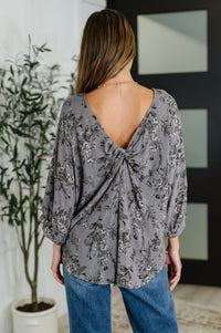Thumbnail for Falling in Deep Crinkle Woven Blouse Dune Grey