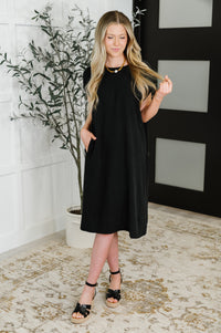 Thumbnail for Flatter Me Later Relaxed Dress in Black