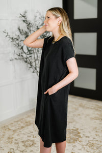 Thumbnail for Flatter Me Later Relaxed Dress in Black