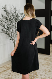 Thumbnail for Flatter Me Later Relaxed Dress in Black