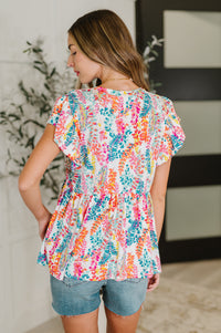 Thumbnail for Flirt Alert Flutter Sleeve Top in Ivory