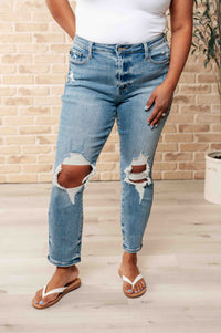 Thumbnail for Frankie High Waist Distressed Boyfriend Jeans