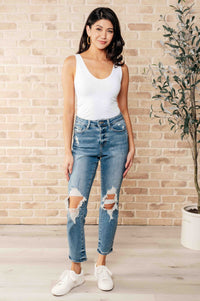 Thumbnail for Frankie High Waist Distressed Boyfriend Jeans