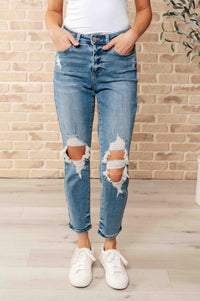 Thumbnail for Frankie High Waist Distressed Boyfriend Jeans