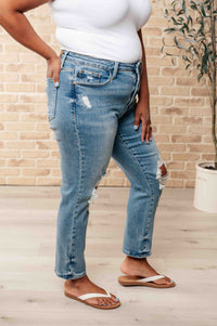 Thumbnail for Frankie High Waist Distressed Boyfriend Jeans