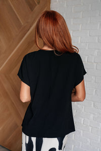 Thumbnail for Frequently Asked Questions V-Neck Top in Black
