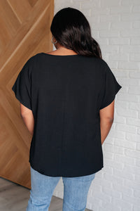 Thumbnail for Frequently Asked Questions V-Neck Top in Black