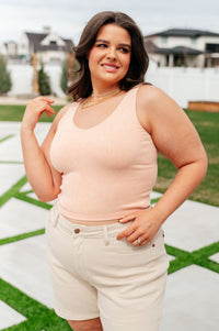 Thumbnail for Fundamentals Ribbed Seamless Reversible Tank in Peach