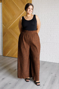 Thumbnail for Harmony High Rise Wide Leg Pants in Brown