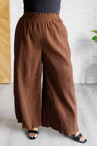 Thumbnail for Harmony High Rise Wide Leg Pants in Brown