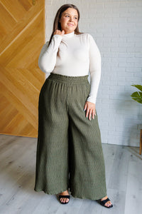 Thumbnail for Harmony High Rise Wide Pants in Olive