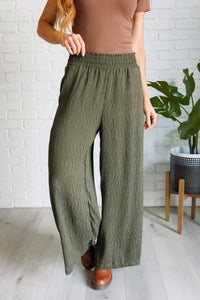 Thumbnail for Harmony High Rise Wide Pants in Olive