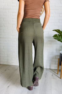 Thumbnail for Harmony High Rise Wide Pants in Olive